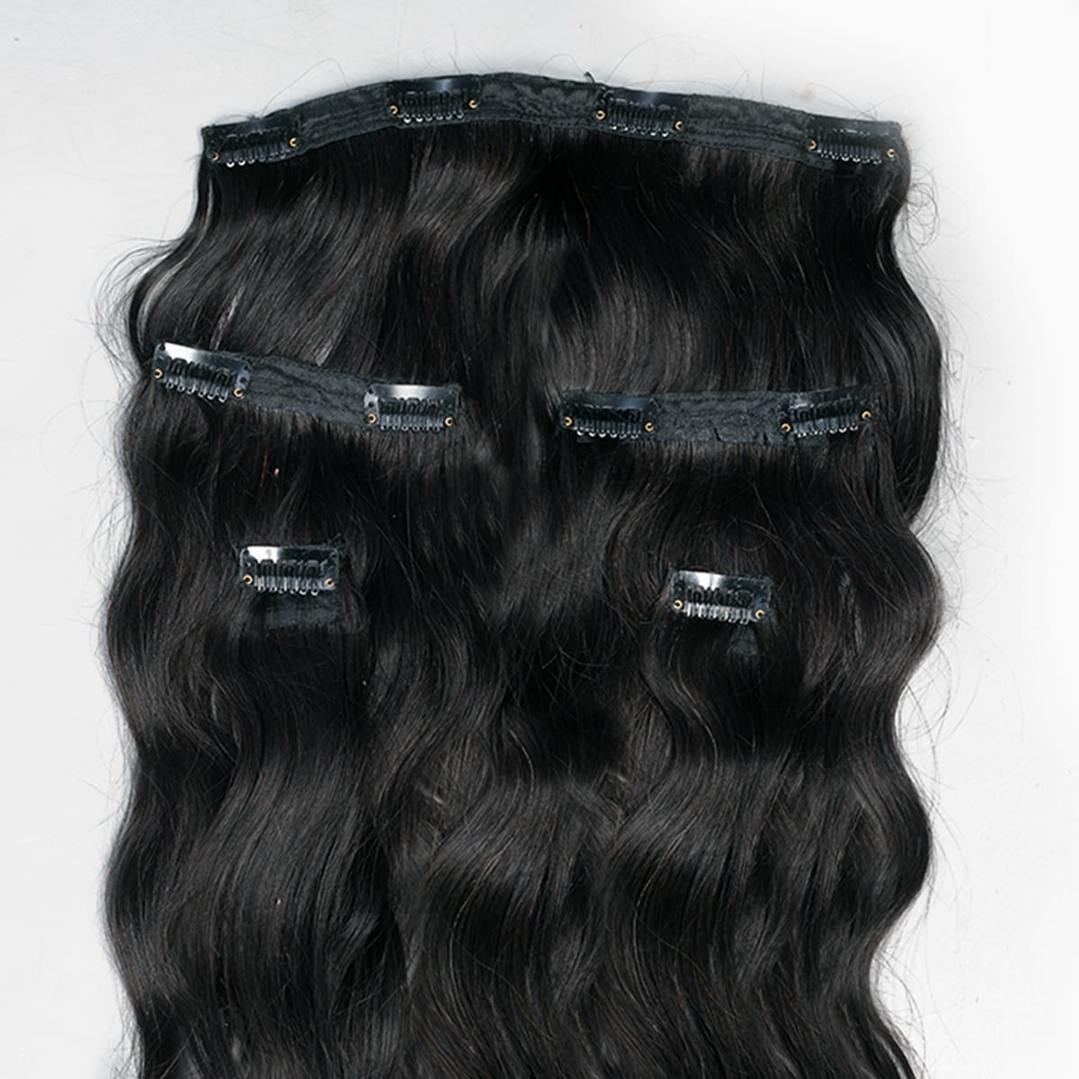 Classic | 7 Set Clip-In Extensions | Wavy | Black | Ewa Hair